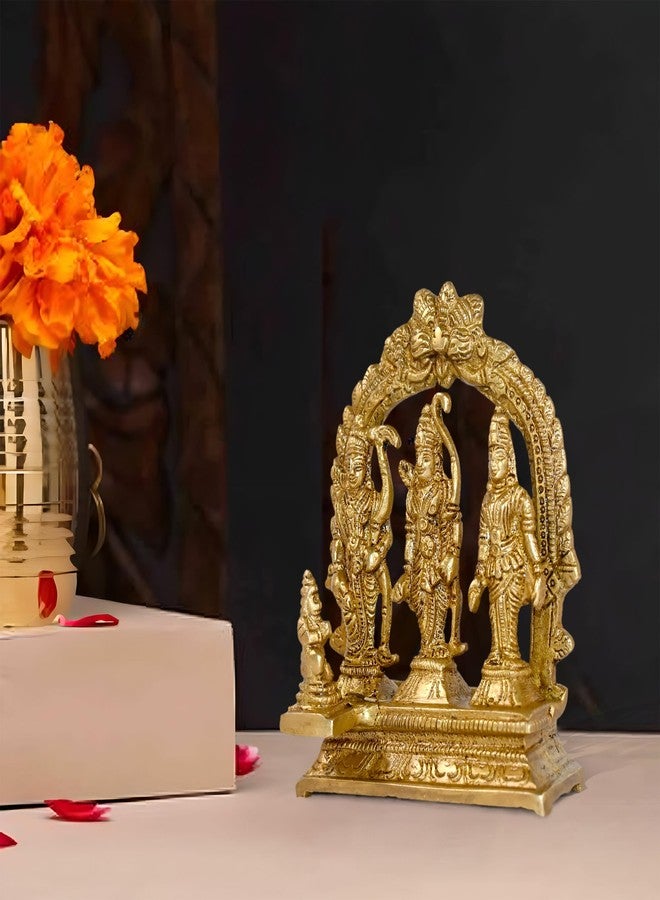 CRAFTHUT Handcrafted Brass Ram Darbar Idol - Antique Finish Statue of Lord Ram, Sita, Lakshman & Hanuman for Home Temple & Diwali Gifting - 9.5x5x13Cm, 450gm - Image 2